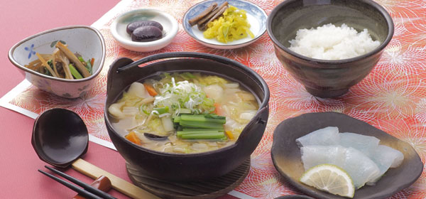 Dango Jiru Set Meal (features the local dumpling soup) 